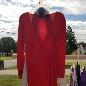 Red wrap dress